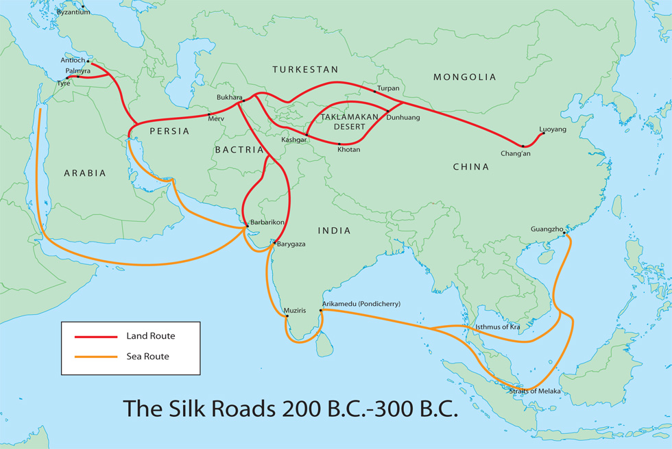 Шелковый путь фото на карте
